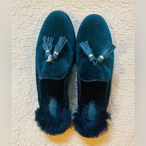 Sperry Dark Blue Corduroy Tassel Flats